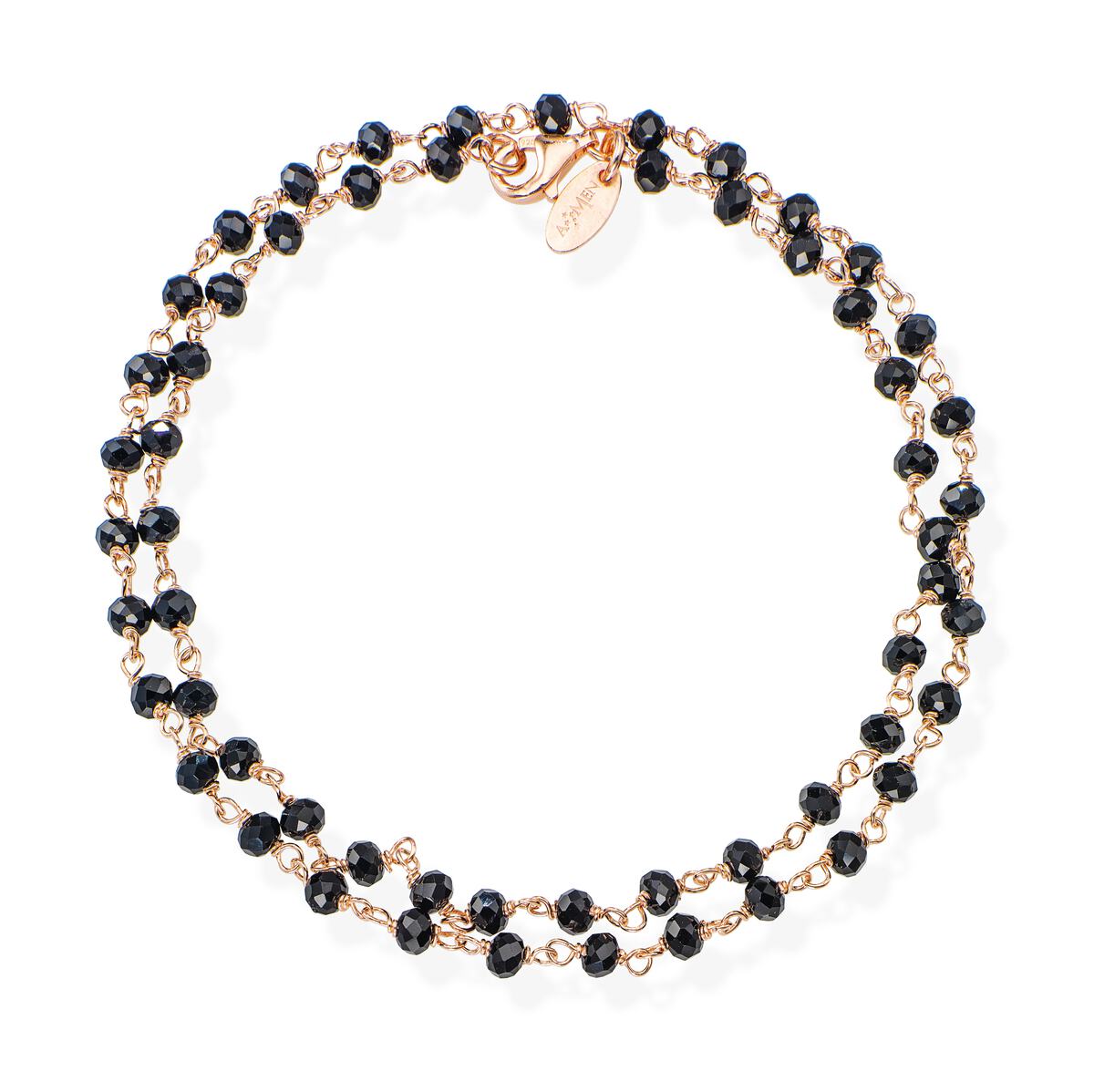 Featured image for “Amen Bracciale Rosè e Cristalli Neri BRRN34”