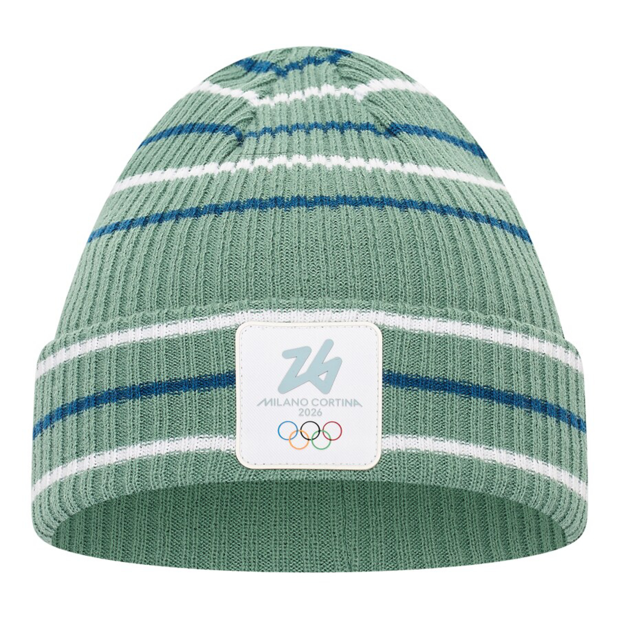 Featured image for “Berretto Stripe Olive Milano Cortina 2026”