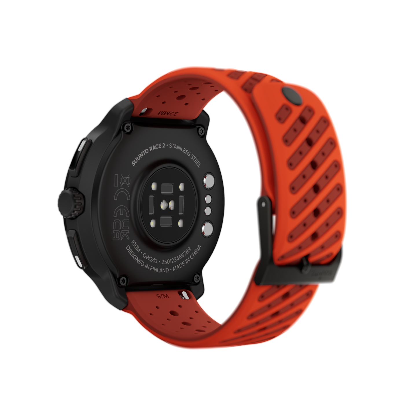 Suunto_Race 2-CORAL ORANGE-Back_Perspective rear